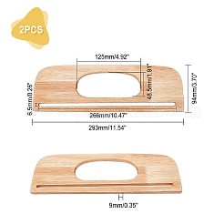 2Ppcs Wood Bag Handles&nbsp;WOOD-WR0001-04B
