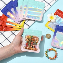 60Pcs 3 Colors Rectangle Glitter Holographic PVC Resealable Packaging Bags&nbsp;ABAG-YW0001-21