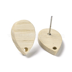 Ash Wood Stud Earring Findings&nbsp;EJEW-N017-011C