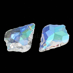 Plated Faceted Leaf Glass Beads&nbsp;EGLA-S100-02