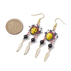 Iron Dangle Stud Earring&nbsp;EJEW-MZ00189-04