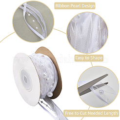 Polyester & Plastic Beads Ribbon&nbsp;OCOR-WH20012-61B