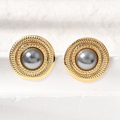 Brass Stud Earrings for Women&nbsp;KK-CBA9D38-02G-03