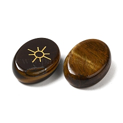 13Pcs Natural Tiger Eye Rune Stone&nbsp;G-C095-02E