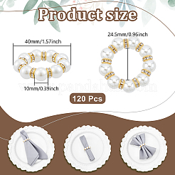 Plastic Imitation Pearl & Rhinestone Napkin Rings&nbsp;AJEW-WH0434-75