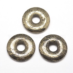 Donut/Pi Disc Natural Pyrite Pendants&nbsp;G-I125-33C