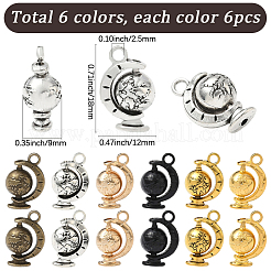 36Pcs 6 Colors Tibetan Style Alloy Tellurion Pendants&nbsp;TIBEP-SC0003-31