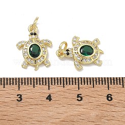 Brass Micro Pave Cubic Zirconia Pendants&nbsp;KK-K420-03B-G
