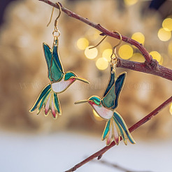 Alloy Enamel Bird Dangle Earrings for Women&nbsp;WGBA97F-01