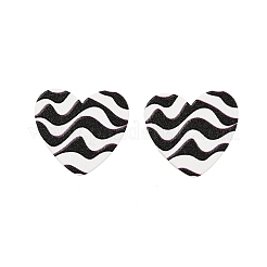 Heart Acrylic Printed Stud Earrings for Women&nbsp;EJEW-G418-01E