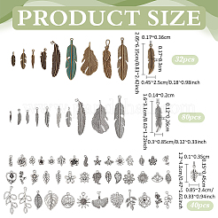 152Pcs 3 Style Tibetan Style Alloy Pendants&nbsp;FIND-PH0062-08