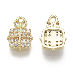 Brass Micro Pave Clear Cubic Zirconia Charms&nbsp;X-KK-S348-526-NF