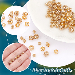 60Pcs 3 Style Long-Lasting Hollowed Plated Brass Beads&nbsp;KK-PH0006-81