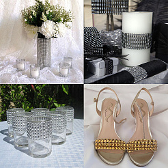 Plastic 24 Rows Rhinestone Mesh Wrap Roll&nbsp;AJEW-TA0001-09