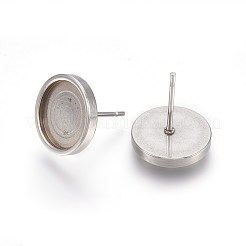 Tarnish Resistant 304 Stainless Steel Stud Earring Settings&nbsp;STAS-L219-02B
