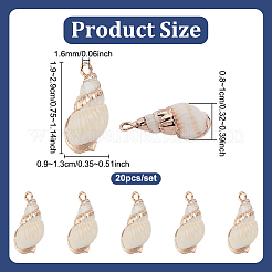 20Pcs Electroplate Spiral Shell Pendants&nbsp;SSHEL-UN0001-02