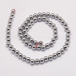 Grade AA Magnetic Synthetic Hematite Bead Strands&nbsp;X-G-P258-05-6mm