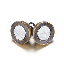 Brass Magnetic Clasps with Loops&nbsp;KK-E268-10mm-AB-NR