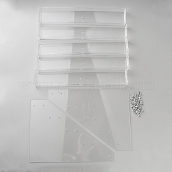 Transparent Acrylic 5 Layers Nail Polish Display Rack&nbsp;ODIS-WH0038-215B