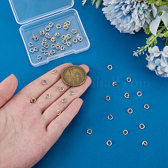 60Pcs 2 Colors Brass Open Locking Jump Rings&nbsp;KK-PH0014-43