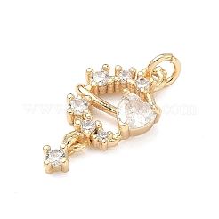 Brass Pave Cubic Zirconia Pendants&nbsp;KK-A286-13G-01