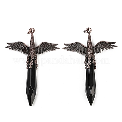 Natural Obsidian Faceted Pointed Bullet Shaped Big Pendants&nbsp;G-T145-01R-07