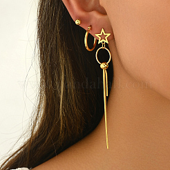 Stainless Steel Star Tassel Earrings Sets&nbsp;OV1980-2