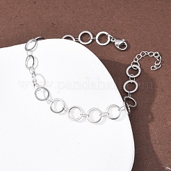 304 Stainless Steel Ring Link Chain Bracelets&nbsp;BJEW-P373-02B-P