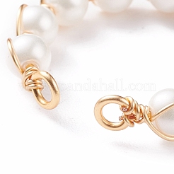 Shell Pearl Braided Open Cuff Ring&nbsp;RJEW-TA00031