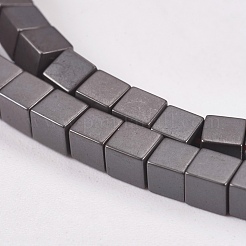 Electroplate Non-magnetic Synthetic Hematite Beads Strands&nbsp;G-J170B-3x3mm-03