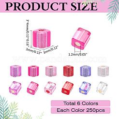 1500Pcs 6 Colors Glass Seed Beads&nbsp;SEED-ME0001-14A