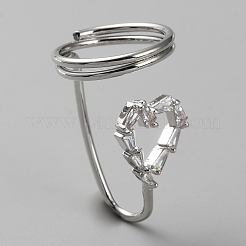 Alloy Micro Pave Cubic Zirconia Women Finger Nail Rings&nbsp;MRMJ-WH0002-08P-01