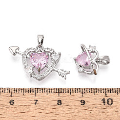 Brass Micro Pave Cubic Zirconia Pendants&nbsp;KK-T072-56P