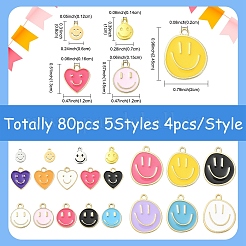 80Pcs 20 Styles Alloy Enamel Charms&nbsp;ENAM-YW0006-69