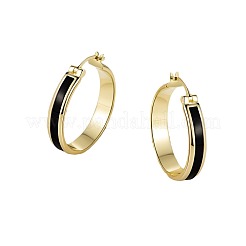 Brass Enamel Hoop Earrings&nbsp;FS-WG7714F-01