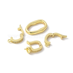Brass Pave Clear Cubic Zirconia Fold Over Clasps&nbsp;KK-M320-07G