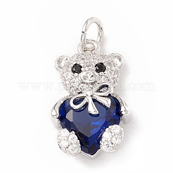 Brass Micro Pave Cubic Zirconia Pendants&nbsp;ZIRC-P098-02P
