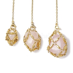 3Pcs 3 Styles 304 Stainless Steel Chain Macrame Pouch Empty Stone Holder Dowsing Pendulums&nbsp;HJEW-JM02323-01
