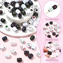 150Pcs 3 Colors Opaque Acrylic European Beads&nbsp;OACR-CJ0002-83