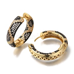 Rack Plating Brass Micro Pave Cubic Zirconia Hoop Earrings&nbsp;EJEW-H016-21G