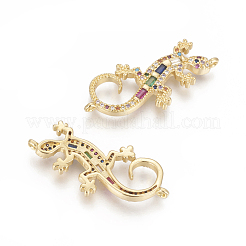Brass Micro Pave Cubic Zirconia Links&nbsp;ZIRC-O034-09G