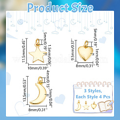 12Pcs 3 Styles Brass Pendants&nbsp;KK-AR0003-49