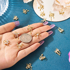 16Pcs 8 Style Brass Micro Pave Cubic Zirconia Charms&nbsp;KK-TA0002-16