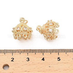 Brass Micro Pave Cubic Zirconia Multi-Strand Links&nbsp;X-KK-B133-06G-02