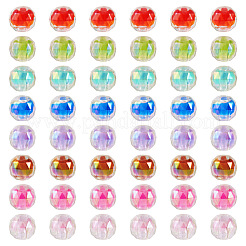 64Pcs 8 Colors UV Plating Transparent Acrylic European Beads&nbsp;OACR-TA0001-31