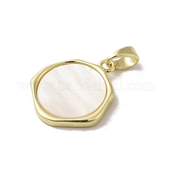 Brass Pave Shell Pendants&nbsp;KK-I708-14B-G