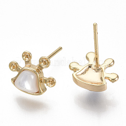 Brass Earring Findings&nbsp;KK-S356-048G-NF