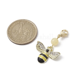 5Pcs Bee Alloy Enamel Pendant Decorations&nbsp;HJEW-JM01728