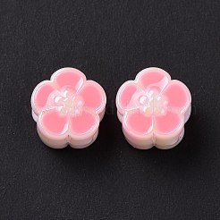UV Plating Rainbow Iridescent Acrylic European Beads&nbsp;X-SACR-E009-40