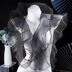 Polyester Organza Ruffled Pleated Lace Fabric Trim&nbsp;OCOR-WH0070-15D